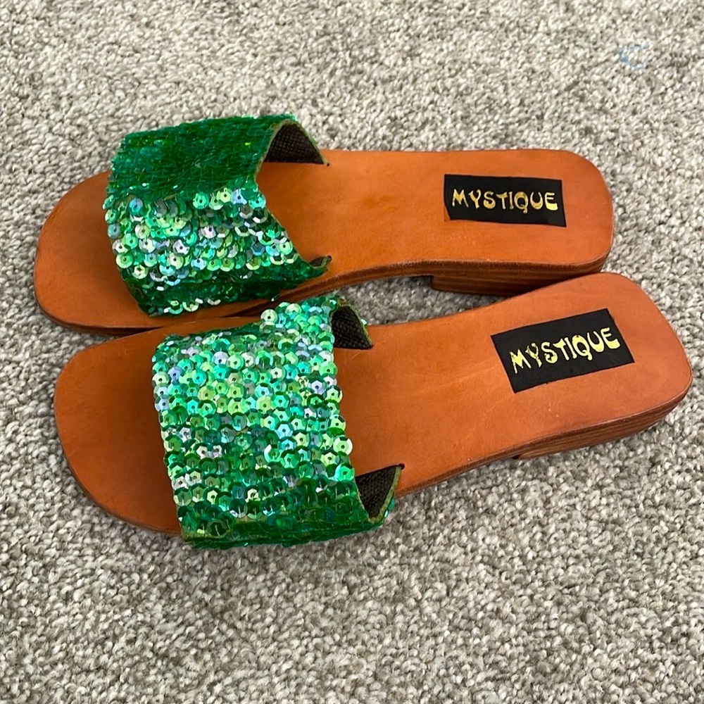 Mystique Boutique | Sequined Wooden Sandal